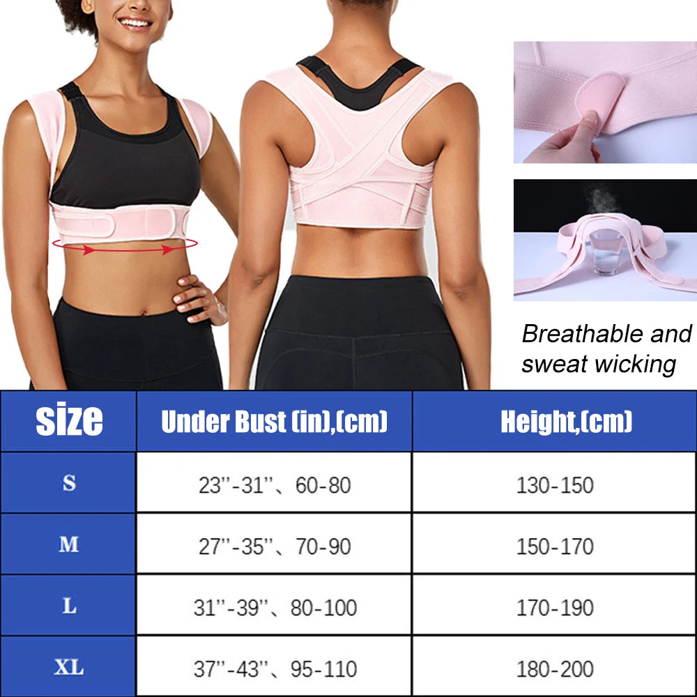 Adjustable Posture Corrector Breathable Upper Back Brace Back Support Straightener for Neck Shoulder Clavicle Lumbar Pain Relief