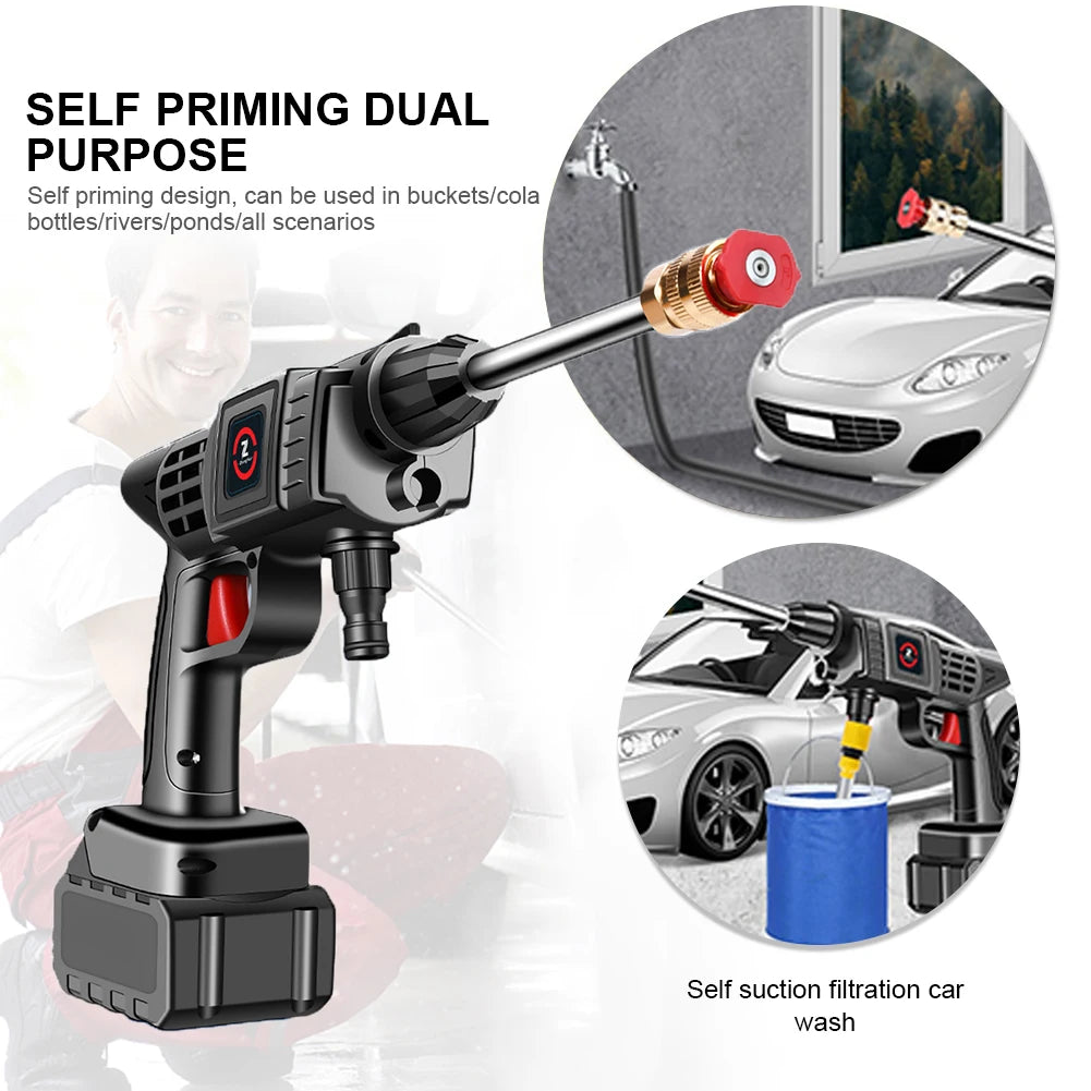 200W 50Bar Cordless High Pressure Car Washer Spray Water Gun 20000mAh Battery Foam Generator Car Washing Machine for Home