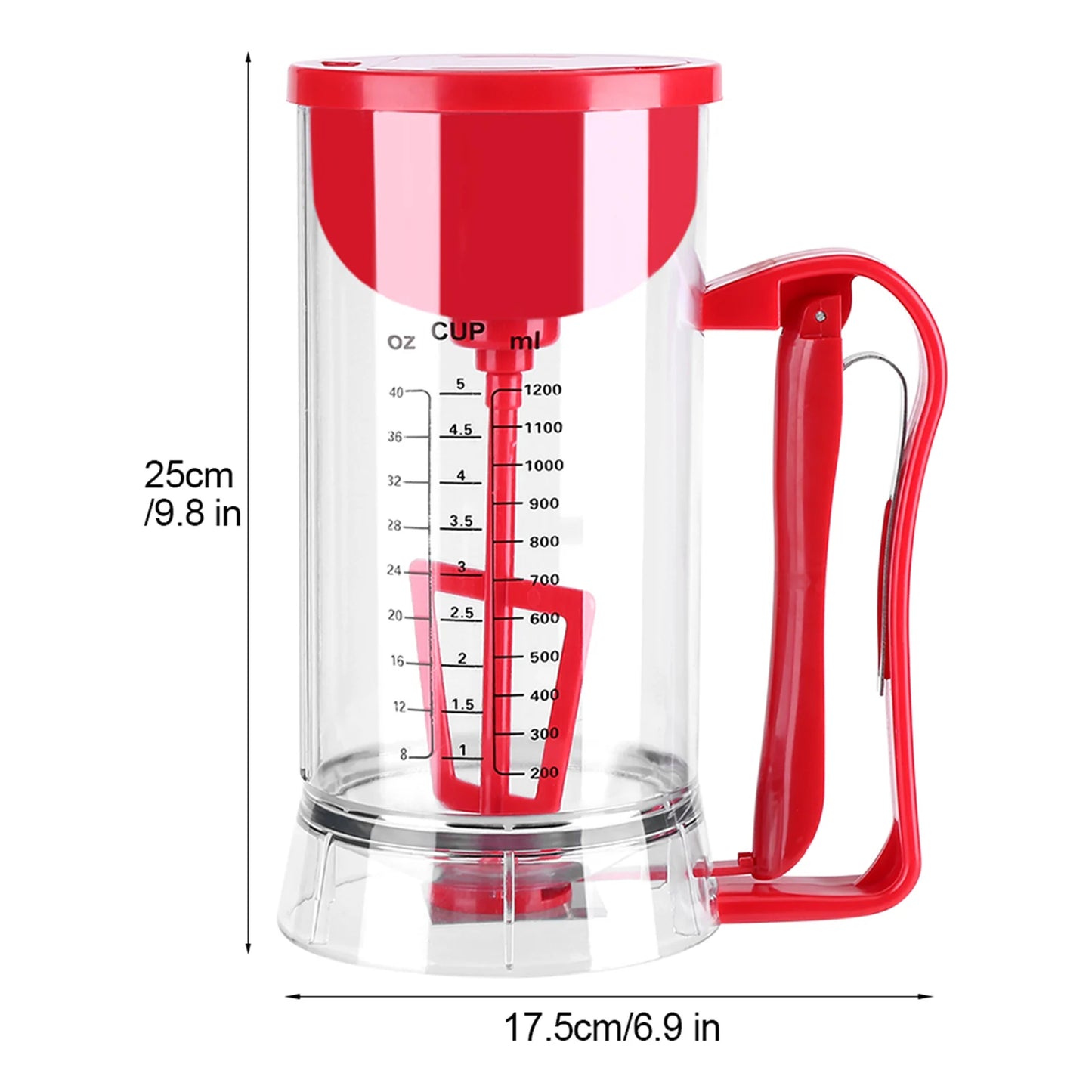 1200ml Electric Mixer Batter Dispenser Cake Batter Pancake Batter Cream Dispenser Cake Muffin Dough Dispenser Funnel Separator