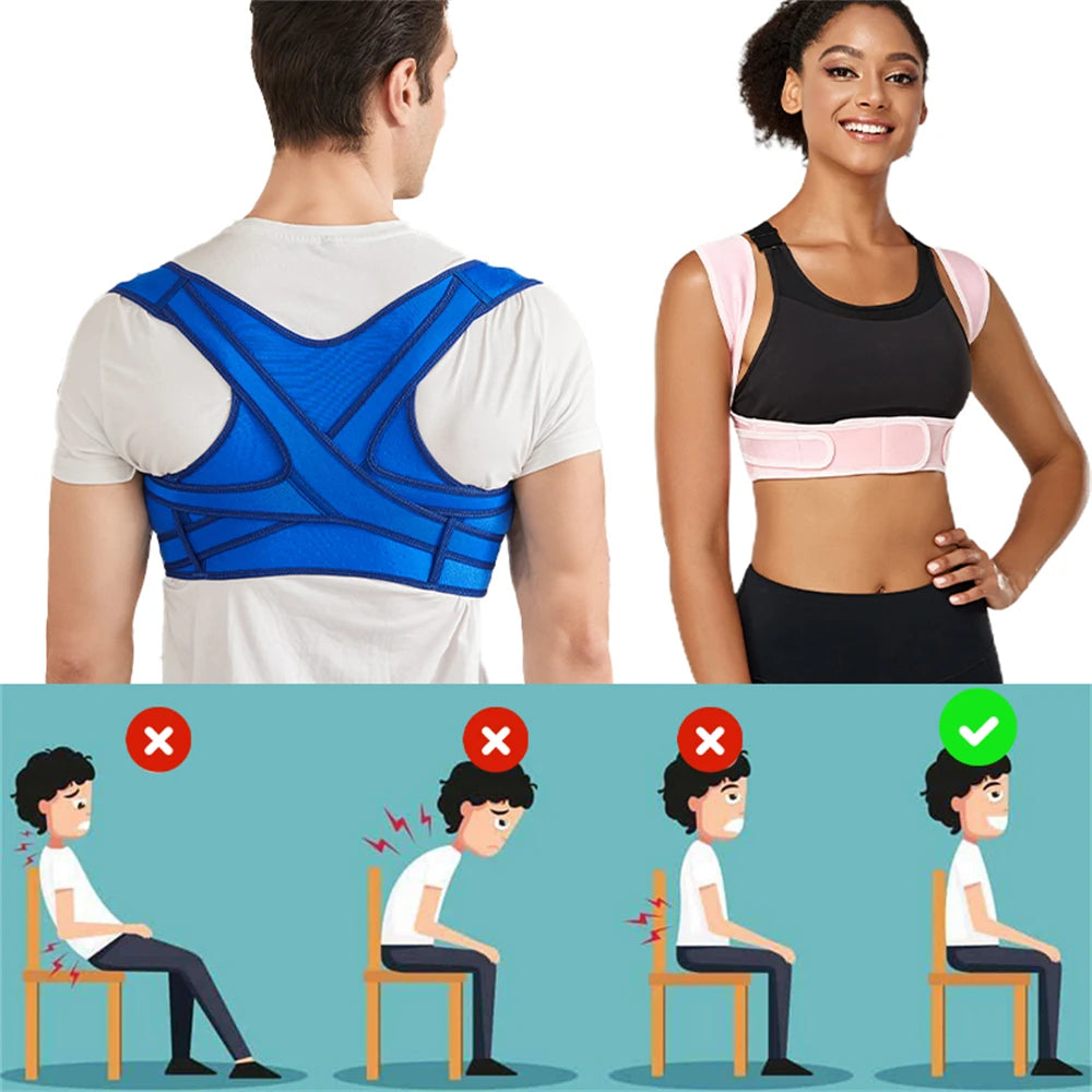 Adjustable Posture Corrector Breathable Upper Back Brace Back Support Straightener for Neck Shoulder Clavicle Lumbar Pain Relief