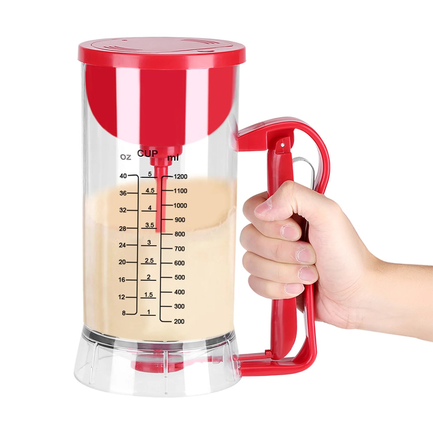 1200ml Electric Mixer Batter Dispenser Cake Batter Pancake Batter Cream Dispenser Cake Muffin Dough Dispenser Funnel Separator