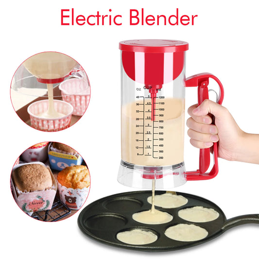 1200ml Electric Mixer Batter Dispenser Cake Batter Pancake Batter Cream Dispenser Cake Muffin Dough Dispenser Funnel Separator